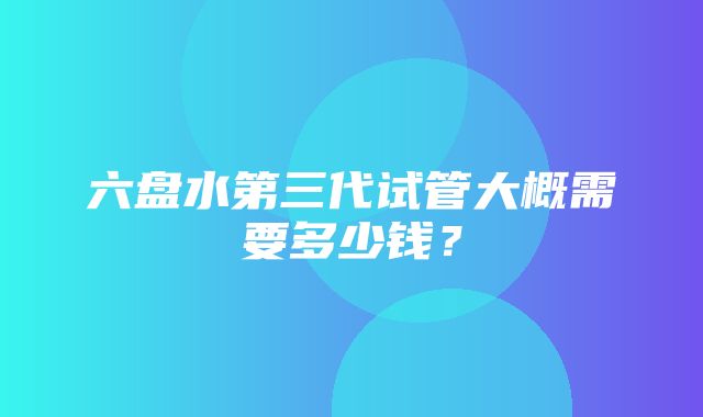 六盘水第三代试管大概需要多少钱？