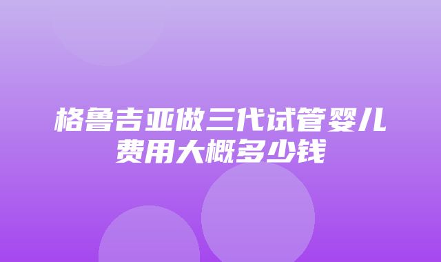 格鲁吉亚做三代试管婴儿费用大概多少钱