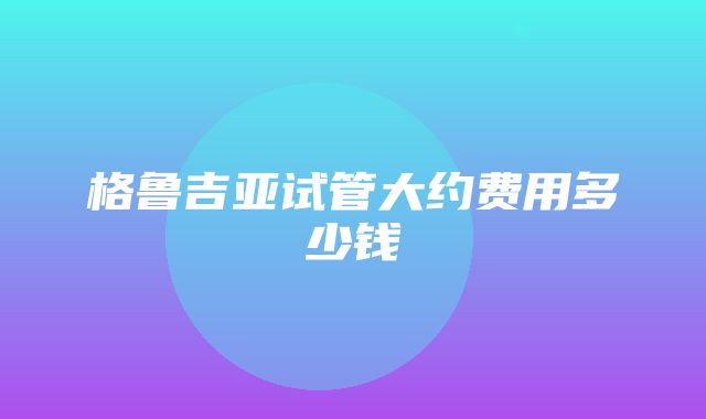 格鲁吉亚试管大约费用多少钱