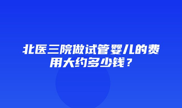 北医三院做试管婴儿的费用大约多少钱？