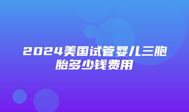 2024美国试管婴儿三胞胎多少钱费用