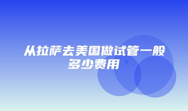 从拉萨去美国做试管一般多少费用