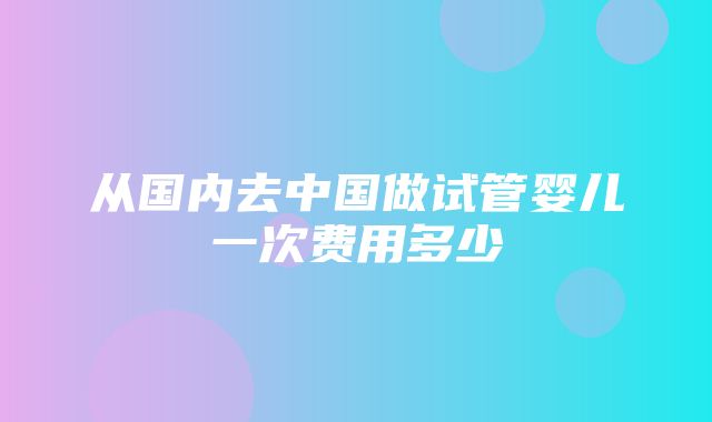 从国内去中国做试管婴儿一次费用多少