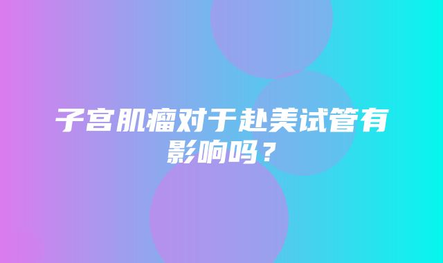 子宫肌瘤对于赴美试管有影响吗？