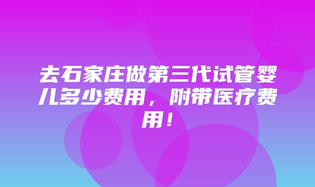 去石家庄做第三代试管婴儿多少费用，附带医疗费用！