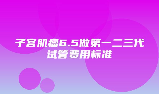 子宫肌瘤6.5做第一二三代试管费用标准