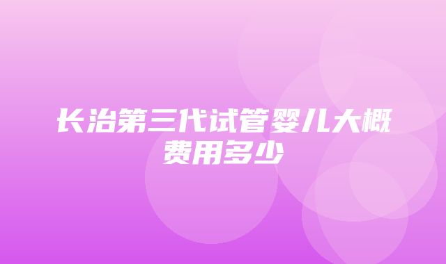 长治第三代试管婴儿大概费用多少