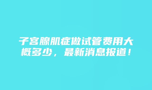 子宫腺肌症做试管费用大概多少，最新消息报道！