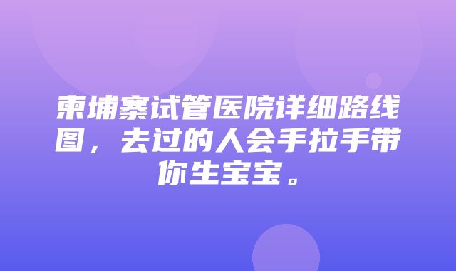 柬埔寨试管医院详细路线图，去过的人会手拉手带你生宝宝。