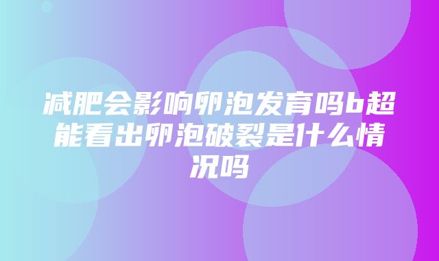 减肥会影响卵泡发育吗b超能看出卵泡破裂是什么情况吗