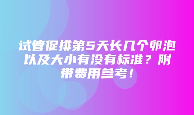 试管促排第5天长几个卵泡以及大小有没有标准？附带费用参考！