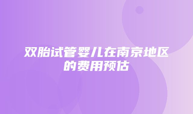 双胎试管婴儿在南京地区的费用预估