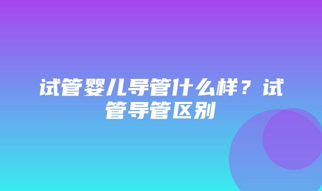 试管婴儿导管什么样？试管导管区别