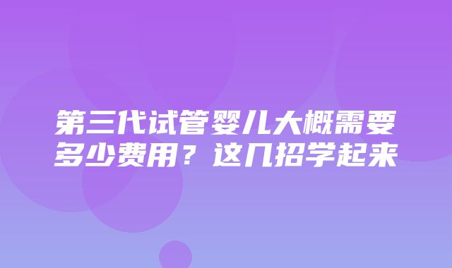 第三代试管婴儿大概需要多少费用？这几招学起来