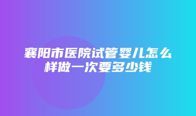 襄阳市医院试管婴儿怎么样做一次要多少钱