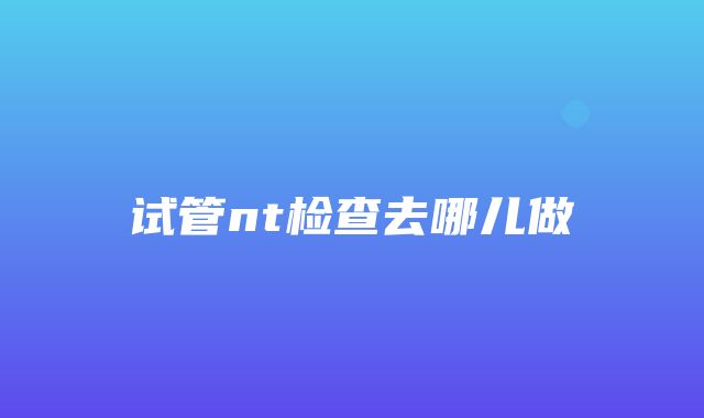 试管nt检查去哪儿做