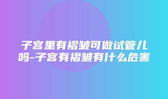 子宫里有褶皱可做试管儿吗-子宫有褶皱有什么危害