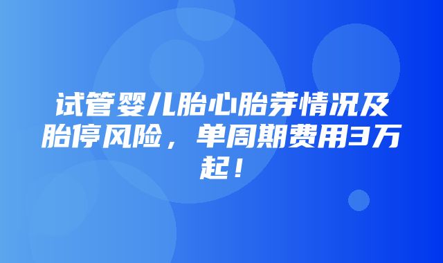 试管婴儿胎心胎芽情况及胎停风险，单周期费用3万起！