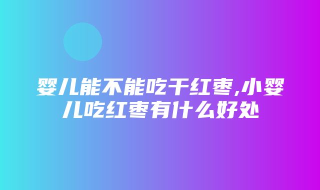 婴儿能不能吃干红枣,小婴儿吃红枣有什么好处