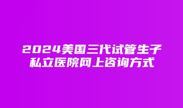 2024美国三代试管生子私立医院网上咨询方式