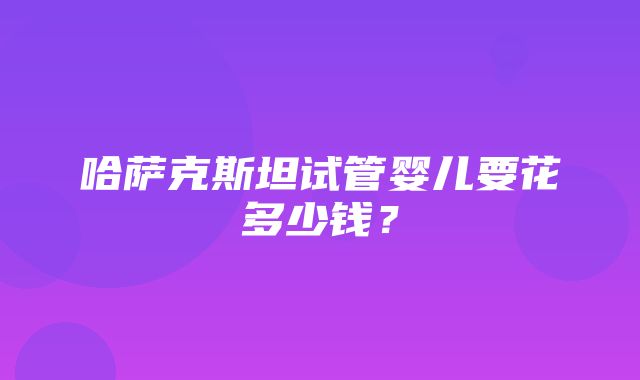 哈萨克斯坦试管婴儿要花多少钱？