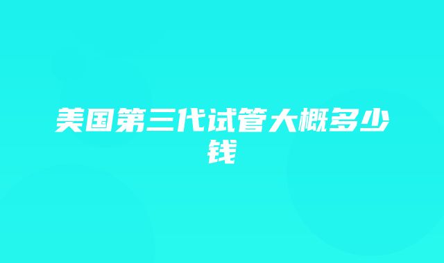 美国第三代试管大概多少钱