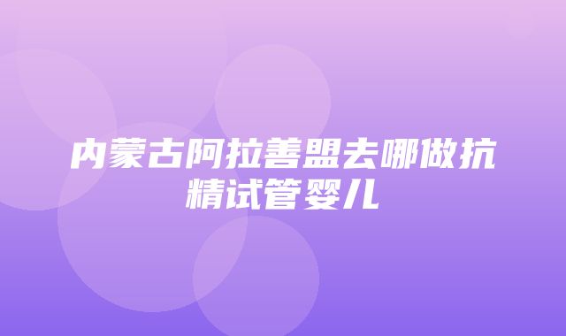 内蒙古阿拉善盟去哪做抗精试管婴儿