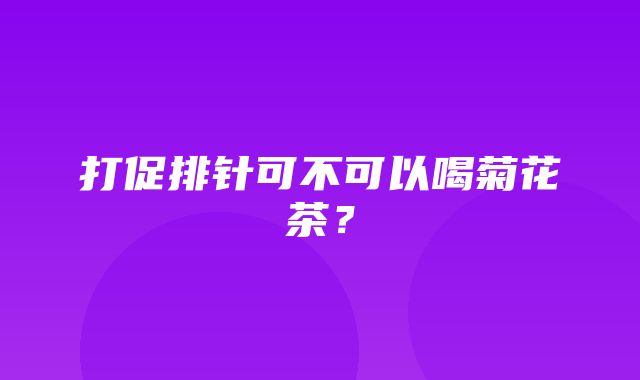 打促排针可不可以喝菊花茶？