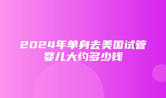 2024年单身去美国试管婴儿大约多少钱