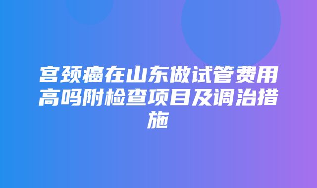 宫颈癌在山东做试管费用高吗附检查项目及调治措施