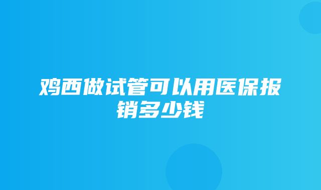 鸡西做试管可以用医保报销多少钱