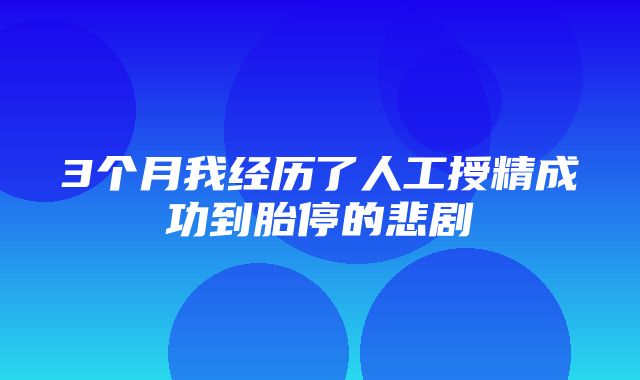 3个月我经历了人工授精成功到胎停的悲剧