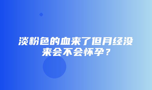 淡粉色的血来了但月经没来会不会怀孕？