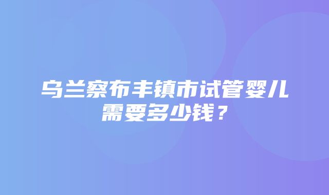 乌兰察布丰镇市试管婴儿需要多少钱？