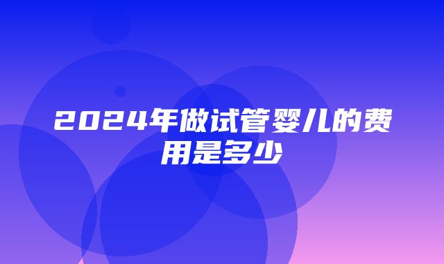 2024年做试管婴儿的费用是多少