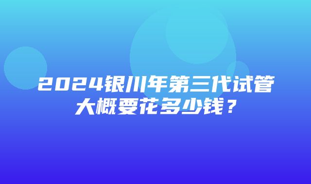 2024银川年第三代试管大概要花多少钱？