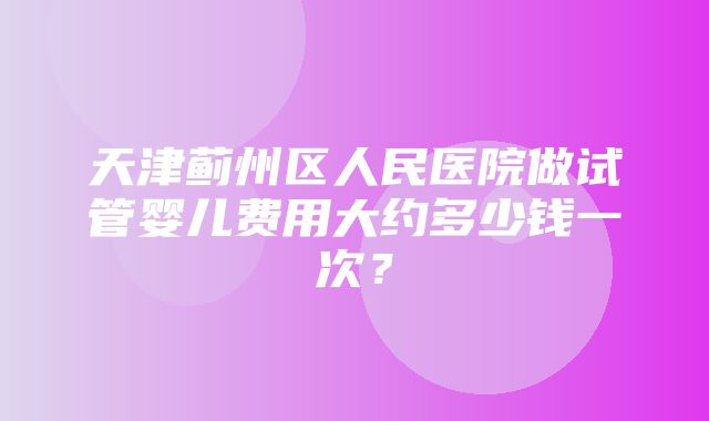 天津蓟州区人民医院做试管婴儿费用大约多少钱一次？