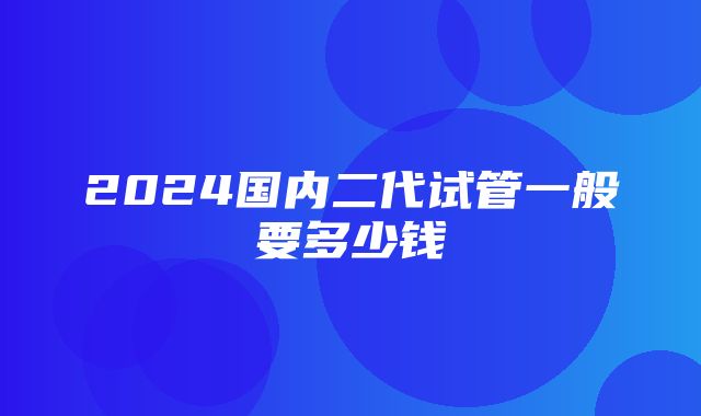 2024国内二代试管一般要多少钱