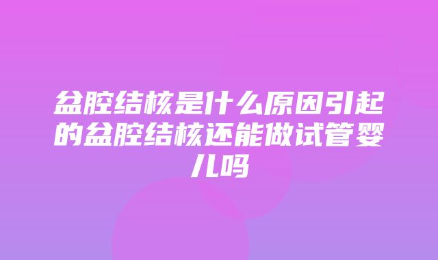 盆腔结核是什么原因引起的盆腔结核还能做试管婴儿吗