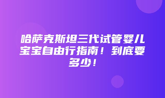 哈萨克斯坦三代试管婴儿宝宝自由行指南！到底要多少！