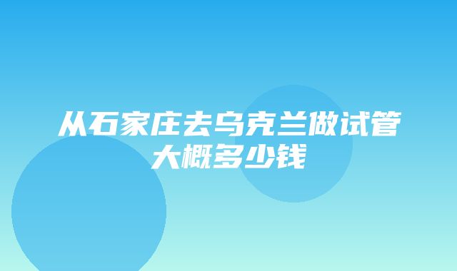 从石家庄去乌克兰做试管大概多少钱