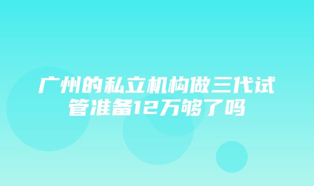 广州的私立机构做三代试管准备12万够了吗