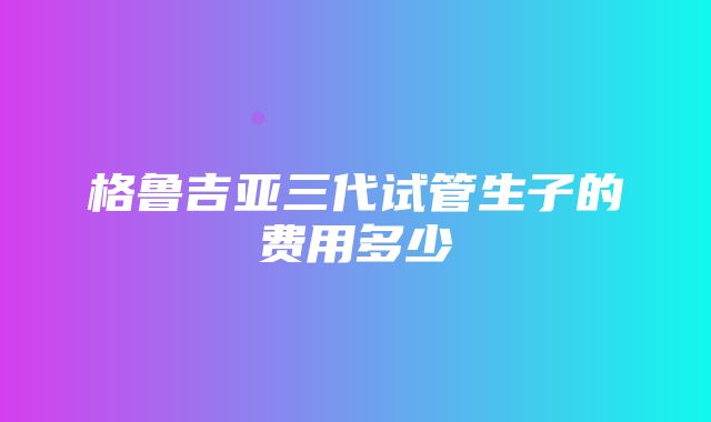 格鲁吉亚三代试管生子的费用多少