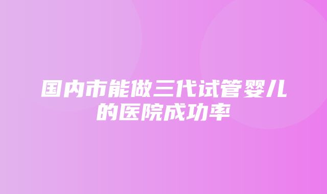 国内市能做三代试管婴儿的医院成功率