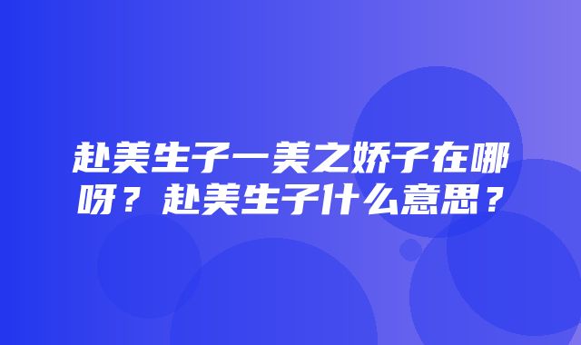 赴美生子一美之娇子在哪呀？赴美生子什么意思？