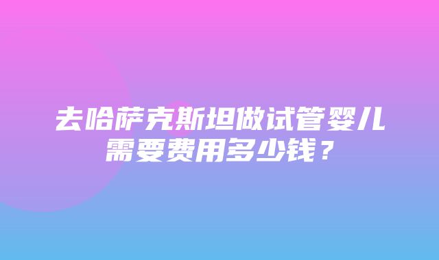 去哈萨克斯坦做试管婴儿需要费用多少钱？