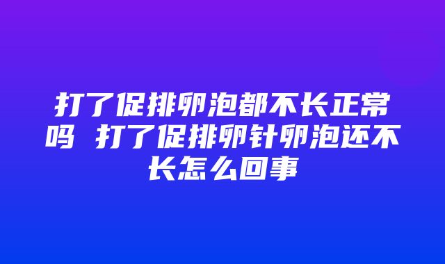 打了促排卵泡都不长正常吗 打了促排卵针卵泡还不长怎么回事