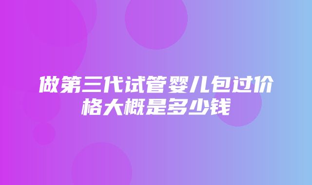 做第三代试管婴儿包过价格大概是多少钱