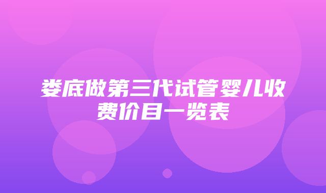 娄底做第三代试管婴儿收费价目一览表