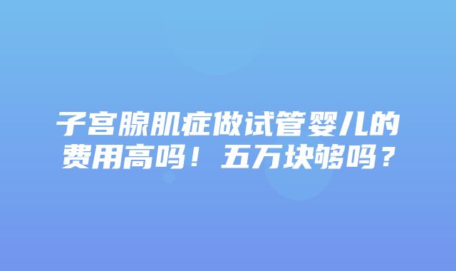 子宫腺肌症做试管婴儿的费用高吗！五万块够吗？